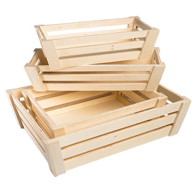 Caisses en bois naturel - L 32.5 + P 13.5 x H 7 cm - Coffrets bois-1