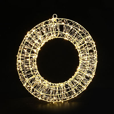 Couronne de Noël lumineuse blanche - Ø 38 cm - 960 leds - blanc - Décors lumineux-1