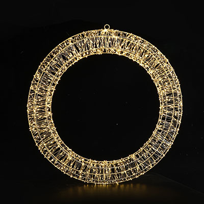 Couronne de Noël lumineuse blanche - Ø 58 cm - 1440 leds - Blanc - Décors lumineux-1