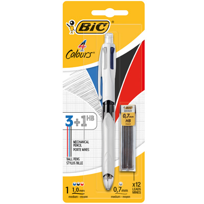 Stylo Bic 3 couleurs et Porte-mine - Stylos à bille