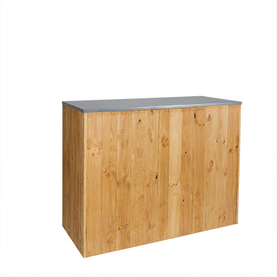 Comptoir magasin avec plateau en zinc - Comptoirs bois-1