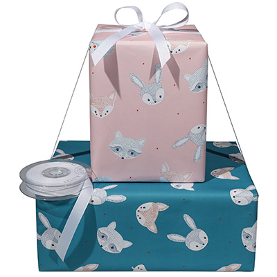 Papier cadeau Racoons bleu - Papiers cadeaux Enfants-1