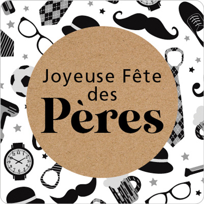 Étiquettes cadeaux adhésives Joyeuse Fête des Pères - Bolducs et Etiquettes Fête des Pères