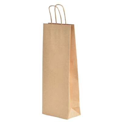 Sacs kraft lisse 1 bouteille - Sacs bouteilles