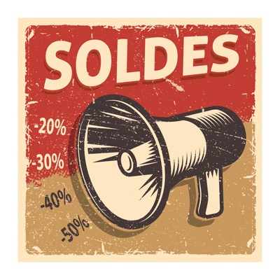 Affiche Soldes vintage - Affiches pourcentages