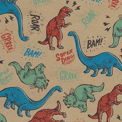 Papier cadeaux Dinos - Papiers cadeaux Enfants