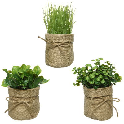 Herbes artificielles en pot - Plantes et fleurs artificielles