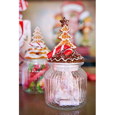 Bocal à biscuits avec décors de Noël - Petit modèle - Décors à poser-1