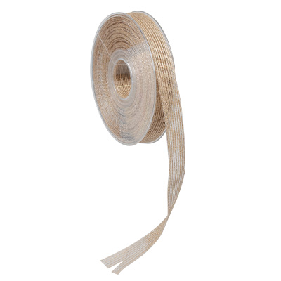 Ruban jute naturel 15 mm x 12 m - Bolducs, Raphias et Rubans