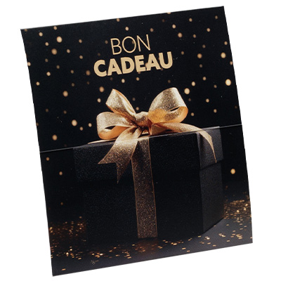 Bons cadeaux Cadeau de Noël avec noeud noir et or + enveloppe - Chèque cadeaux Noël