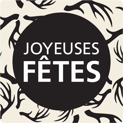 Étiquettes adhésives Joyeuses Fêtes assorties noir / blanc / écru - 35 x 35 mm - Étiquettes cadeaux Noël-1