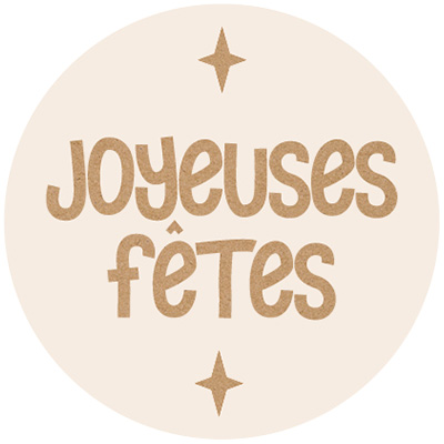 Étiquettes adhésives Joyeuses Fêtes rondes assorties - brun / vert - Étiquettes cadeaux Noël-3