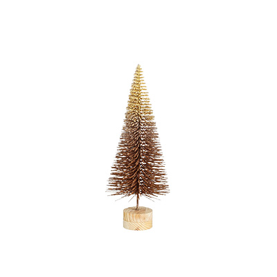 Sapin de comptoir marron - ø 13 x H 35 cm - Petits décors d'étalage