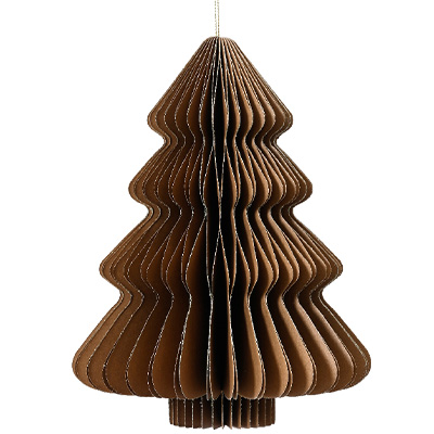 Sapin en papier accordéon - marron - H 20 cm - Décors en carton