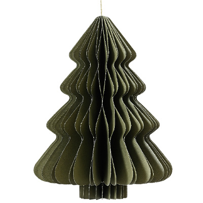 Sapin en papier accordéon - vert - H 20 cm - Décors en carton