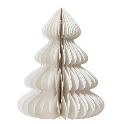 Sapin en papier accordéon - Blanc - H 60 cm - Décors en carton