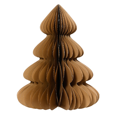 Sapin en papier accordéon - marron - H 60 cm - Décors en carton