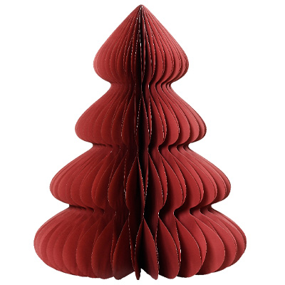 Sapin en papier accordéon - rouge - H 60 cm - Décors en carton