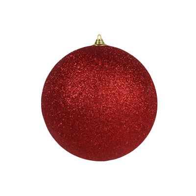 Boule de Noël - rouge pailleté - ø 13,5 cm - Boules et étoiles pailletées