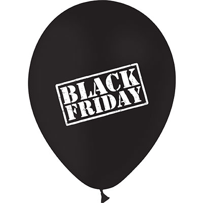 8 ballons latex noir Black Friday ø 30 cm - Black Friday