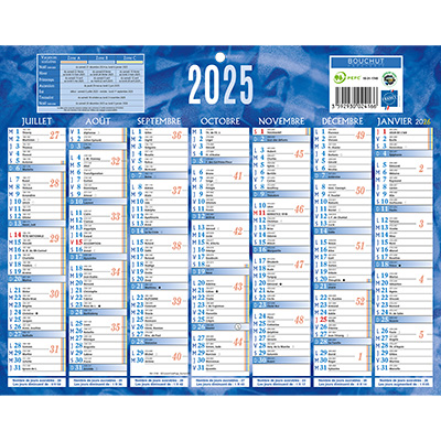 Calendrier 2025 - 2 faces - 7 mois - Calendriers-1