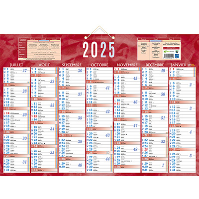 Calendrier 2025 - 2 faces - 7 mois - Calendriers-1