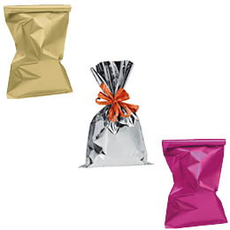 Sachets cadeaux polypro métallisés