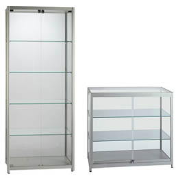 Vitrines alu tablettes réglables